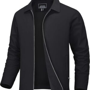 MAGNIVIT Men's Lightweight Jackets Light Windbreaker Full Zip Up Stylish Golf Coat Business Work Casual Dress