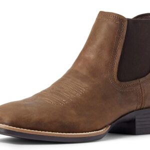 Ariat Mens Booker Ultra Embroidered Square Toe Chelsea Casual Boots Ankle - Beige