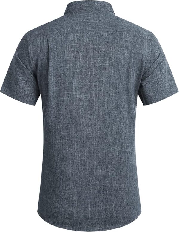 COOFANDY Men's Casual Button Down Shirts Short Sleeve Linen Shirts Summer Beach Dress Shirt - Image 3