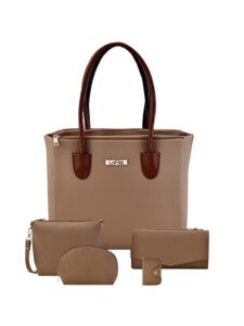 Set Of 5 Textured Structured Handbags